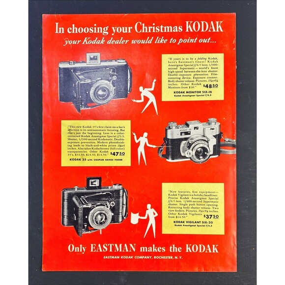 Eastman Kodak "Only Eastman makes the Kodak" Vintage Print Ad 1941 - Picture 3 of 3